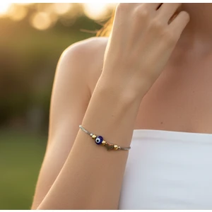Colorful Dream Store Nazar Boncuklu Mavi Kalp Asansörlü Bileklik
