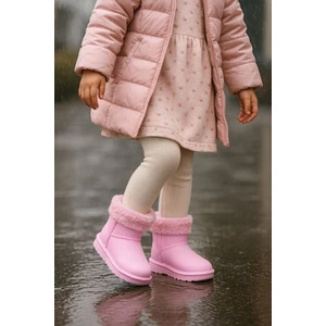 KAFKASLAR AYAKKABI Su ve Soğuk Geçirmez Kısa Boy Yeni Moda Renkli Kız Çocuk Yağmur Botu
