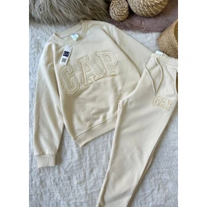 Noble Kids Krem Eşofman Takımı - %100 Pamuk, 3 iplik