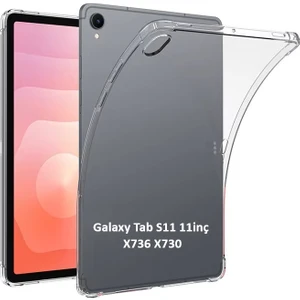 Samsung Galaxy Tab S11 11INÇ 2025 Kılıf Darbelere Dayanıklı Şeffaf Kapak X736 X730