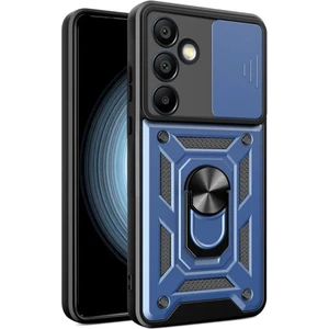 Samsung Galaxy A16 Uyumlu Tank Kılıf Yüzüklü Standlı Extra Darbe Koruma Zırhlı Outdoor Kapak - Lacivert