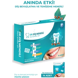 Dr. Diş Mendili Nane - Karanfil Özlü Diş Beyazlatma ve Diş Temizleme Mendili 14'lü