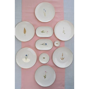 Tabak Evi Porselen Natura Karma Altın Yaldız Kahvaltı Takımı 6 Kişilik 14 Parça