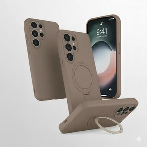 Kip GSM Samsung Galaxy S25 Ultra Uyumlu Kılıf Magsafe Şarj Destekli Açılır Standlı Çizilmez Yumuşak Kapak