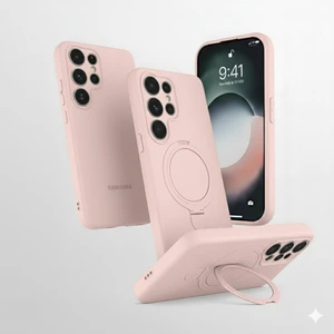 Kip GSM Samsung Galaxy S25 Ultra Uyumlu Kılıf Magsafe Şarj Destekli Açılır Standlı Çizilmez Yumuşak Kapak