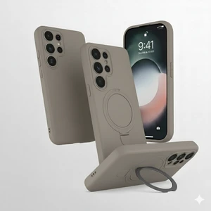 Kip GSM Samsung Galaxy S25 Ultra Uyumlu Kılıf Magsafe Şarj Destekli Açılır Standlı Çizilmez Yumuşak Kapak