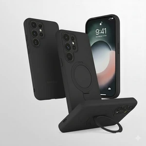 Kip GSM Samsung Galaxy S25 Ultra Uyumlu Kılıf Magsafe Şarj Destekli Açılır Standlı Çizilmez Yumuşak Kapak