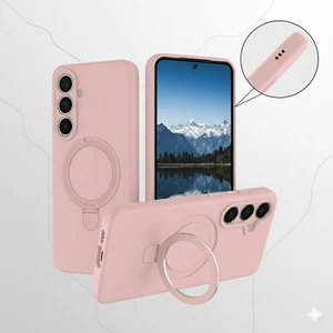 Kip GSM Samsung Galaxy S24 Fe Uyumlu Kılıf Magsafe Şarj Destekli Açılır Standlı Çizilmez Yumuşak Kapak