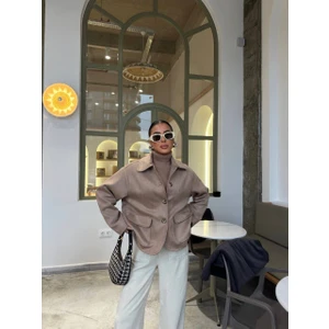 My Lunessa Stra Lacivert Ithal Süet Düğmeli Ceket