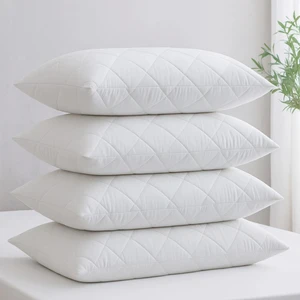 Jolly Home Yastık Alezi Seti Pamuklu 4’lü Kapitone Yastık Koruyucu Beyaz