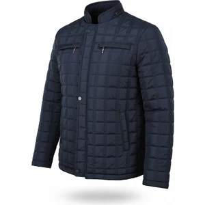 Erkek Lacivert Içi Kürklü Şişme Mont & Kaban Su Itici Rüzgar Geçirmez Kapitone Klasik Comfort