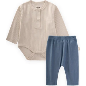 Fitilli Basic Zıbın Takım 0-3 Yaş Açık Bej