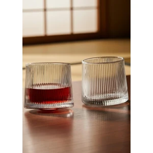 Japan 2li Karıştırıcı Kokteyl Bardağı - Meşrubat Bardak Takımı - Dönme Mekanizmalı- 150 ml