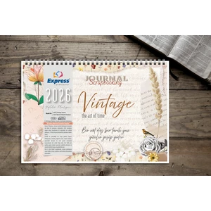 Express Planner Express Planlayıcı 2026 Takvim A4 Ebat 53 Haftalık Planlayıcı Vintage Journal (SCRAPBOOKİNG'DEN ESİNLENDİ)