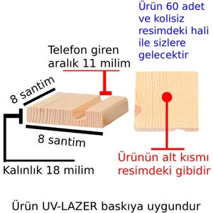 Ahşap Tablet Telefon Tutucu Standı  60 Adet