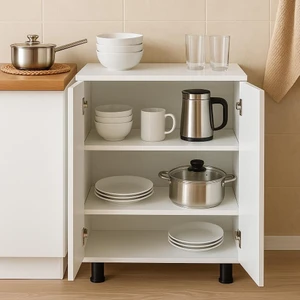 RoVa -Çok Amaçlı Dolap – Beyaz Renk, Mutfak- Banyo- Ofis İçin Uygun