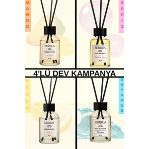 4'lü Çubuklu Oda Kokusu Seti (Kavun-Mango-Sakız-Okyanus) Reed Dıffuser