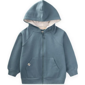 Kapşonlu Fermuarlı Hırka 1-14 Yaş Mint Yeşili