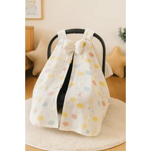 %100 Pamuk Müslin Kumaştan Bulutlu Tek Kat Puset Örtüsü