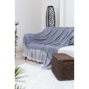 Valoroso Tekstil Pamuklu Püsküllü Elmas Desenli Koltuk Örtüsü 170X210 cm | Dekoratif Kanepe, Yatak ve Tv Örtüsü