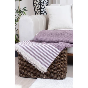 Valoroso Tekstil Pamuklu Püsküllü Elmas Desenli Koltuk Örtüsü 170X210 cm | Dekoratif Kanepe, Yatak ve Tv Örtüsü