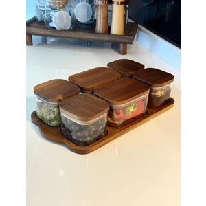 Mien Akasya Kapaklı Cam Kahvaltılık Seti