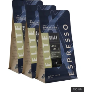 %100 Arabica Elite Black Espresso | 3X250 gr | Yüksek Gövde-Düşük Asidite