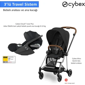 3 Lü Travel Sistem Indirimi Cybex Mios Chrome Brown+ Cybex Cloud T Isize Plus + Mios Adaptör