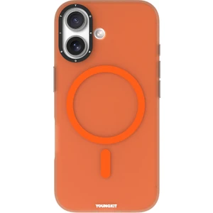 iPhone 17 Uyumlu Kılıf M-Safe Şarj Özellikli Youngkit Hidden Sand Serisi Kapak Turuncu