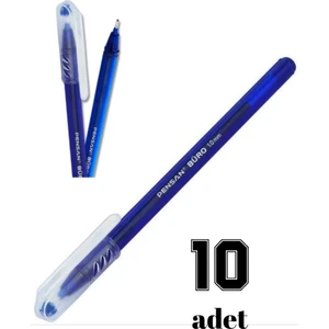 Mavi Tükemez Kalem Büro Tipi Pensan 1 mm Uç 10 Lu Set