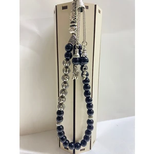 Aslım İç Giyim Kişiye Özel Isimli Tesbih Oniks Taşı Harfli Püsküllü Tesbih Hediye  Kutu'lu Doğal Taş Hediyelik ♥