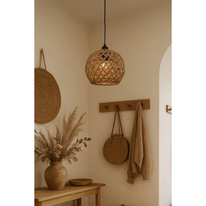 Handmade Jüt Örme Tekli Top Şeklinde Sarkıt Hol Antre Çocuk Odası Kafe Avize