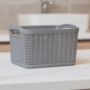 Melkan Home Örgü Desenli 3,3 Litre Çok Amaçlı Sepet – Bpa’sız, Dayanıklı, Şık ve Pratik Tasarım - 21X16X13,8 cm