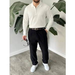 Polo Yaka Fermuarlı  Kazak