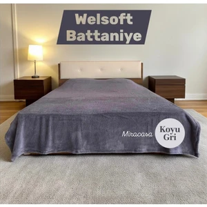 Welsoft Çift Kişilik Düz Renk Peluş Battaniye