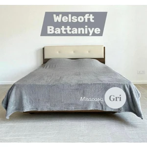 Welsoft Çift Kişilik Düz Renk Peluş Battaniye
