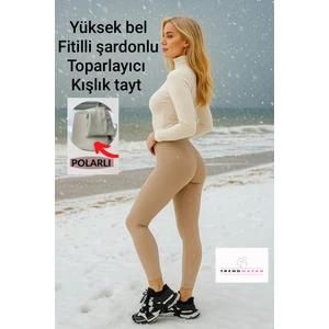 Fitilli Şardonlu Yüksek Bel Toparlayıcı Tayt