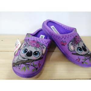 Yeni Sezon Kışlık Rahat Taban Pamuklu Desenli Kız Çocuk Ev Terliği