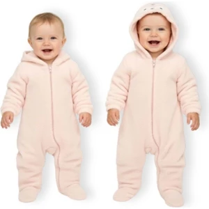 Welsoft Kapüşonlu Tilki Nakışlı Patikli Tulum - Somon - 6 - 9 Ay - HYT1274-SOMON-6 - 9 Ay Somon