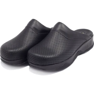 Kadın Hakiki Deri Siyah Sabo Terlik