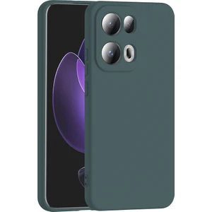 Oppo Reno 13 Pro Kılıf Lansman Içi Kadife Kamera Korumalı Mara Silikon Kılıf-Koyu Yeşil