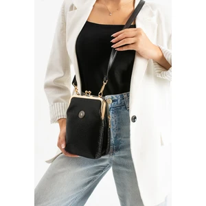 Sn 1433 Burslu Kadın Omuz Çantası Klipsli El Çantası Çapraz Çanta