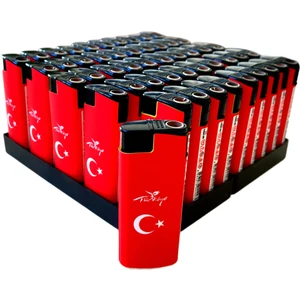 Str Bayraklı Jet Çakmak  50 Adet Doldurulabilir