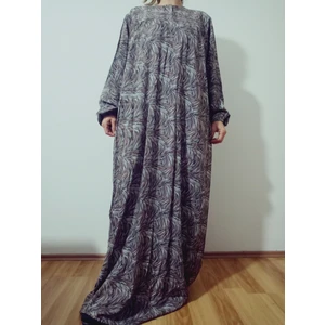 Robadan Uzun Kollu %100 Viskon Basma Çiçekli Anne Elbise, Namaz Elbisesi