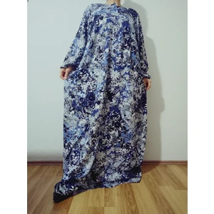 Robadan Uzun Kollu %100 Viskon Basma Çiçekli Anne Elbise, Namaz Elbisesi