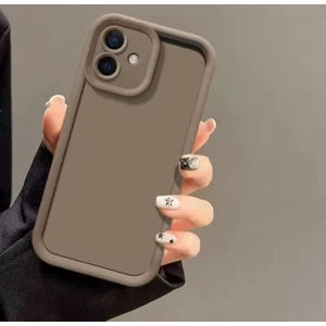 M.TK Moveteck Samsung Galaxy A07 Kılıf Yumuşak Renkli Lansman Silikon Kamera Korumalı Çıkıntılı Kenarlı 3D Coffe