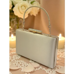 Ten Nude Rengi Saten Abiye Çanta Gece Çantası Nişan Düğün Çantası