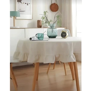 Kum Saati Yuvarlak Fırfırlı Masa Örtüsü