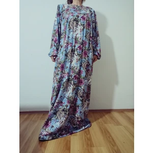 Robadan Uzun Kollu %100 Viskon Basma Çiçekli Anne Elbise, Namaz Elbisesi