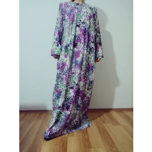 Robadan Uzun Kollu %100 Viskon Basma Çiçekli Anne Elbise, Namaz Elbisesi